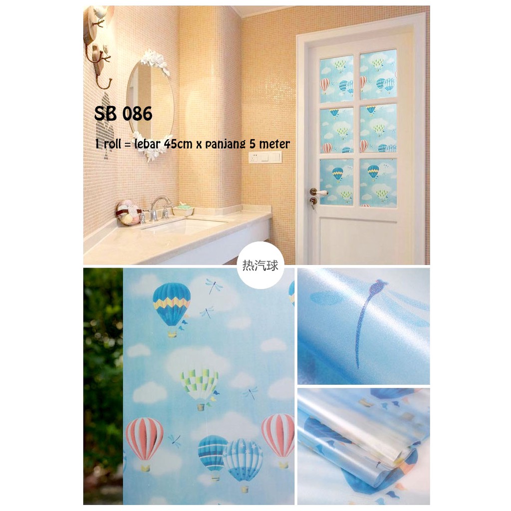 GD STIKER KACA SUNBLAST KACA UK 45CM X 5 METER SB 086 MOTIF BALON UDARA   STICKER SETIKER WALLPAPER PINTU JENDELA KACA BUAT KAMAR MANDI DEKORASI DECOR DEKOR RUMAH WALPAPER SANBLAST WELPEPER SANBLAS SUNBLAST SUNBLAS LEMARI