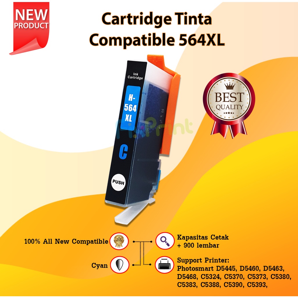 Tinta Catridge Compatible 564XL Photosmart Plus B209a B210a B210b B210c B210d