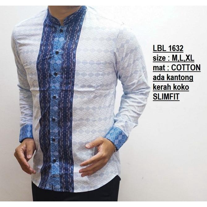 KEMEJA KOKO SLIM FIT PUTIH / BAJU KOKO PRIA SLIMFIT LENGAN PANJANG