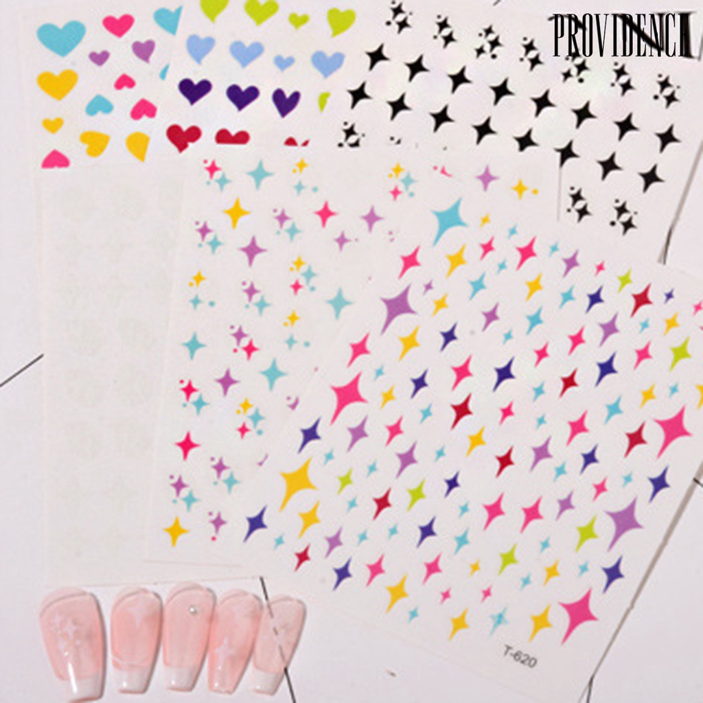 Providence 6pcs / Set Stiker Kuku Motif Bunga Natal Untuk Nail Art / Manicure Pemula