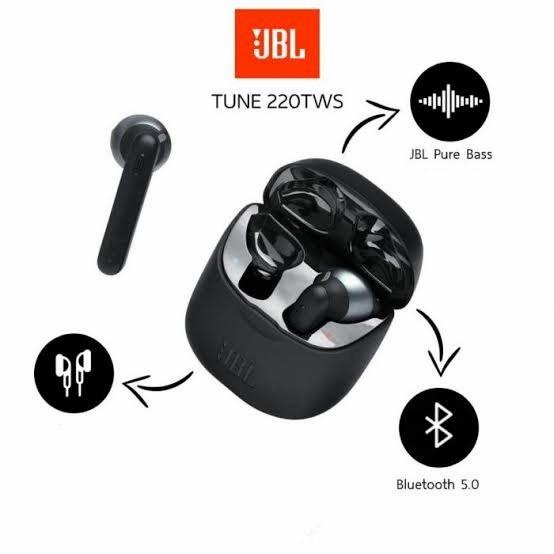 Headset Bluetooth Jbl Tune 220 Tws T220 Earbuds Wireless Earphone Tws