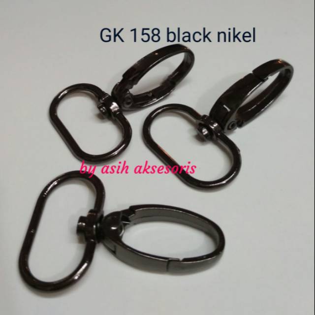 Pengait tas 2,5cm / GK 158 black nikel