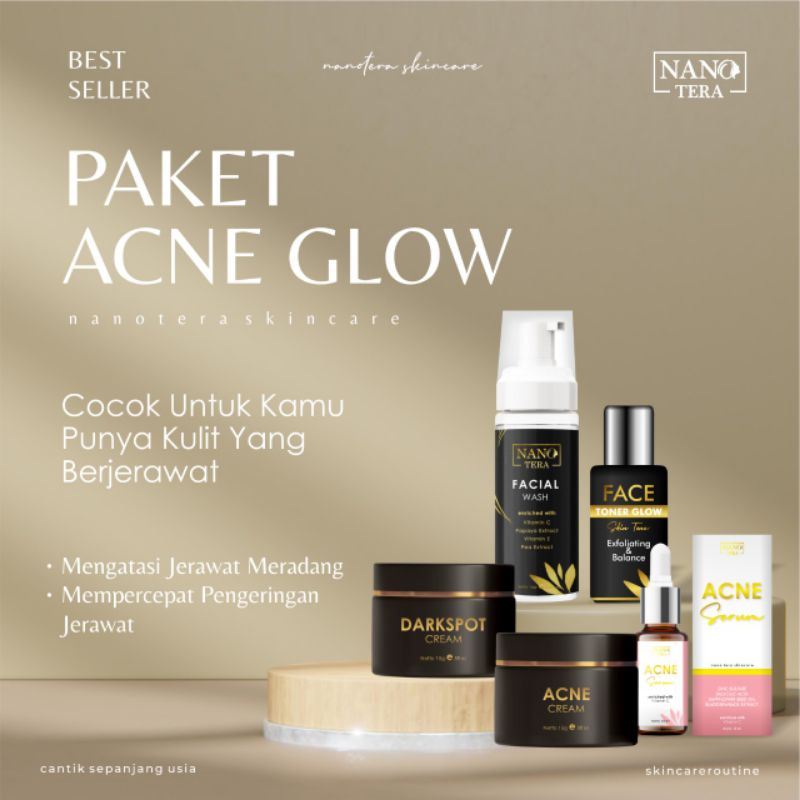 Krim Jerawat Ampuh Paket Acne BPOM  Nanotera Skincare Pria dan Bekasnya Kulit Berminyak Bruntusan-5