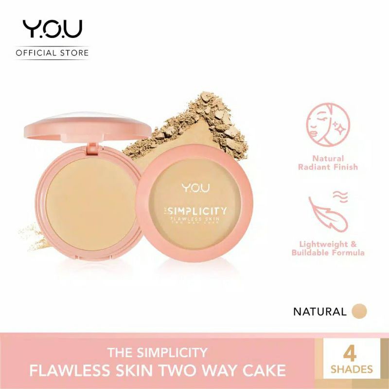 YOU The Simplicity TWO WAY CAKE Flawless Skin / Face Powder / Bedak Two Way Cake