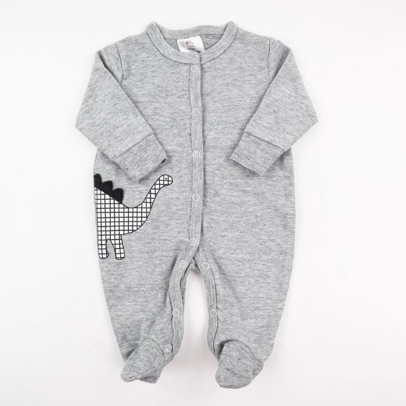 BABY K2 - Baby Sleepsuit Littleduck Isi 3 Pcs Motif Dino Abu