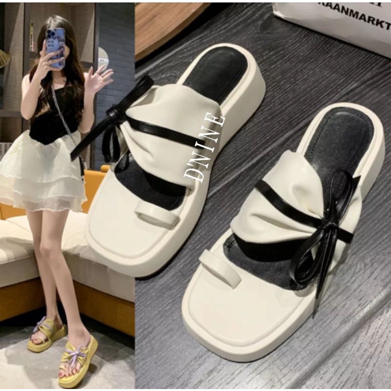 Sandal Wanita Sandal wedges flatporm ikat pita DN 09