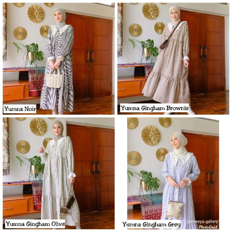 Gingham Hayya Midi Dress by Haidee Orlin