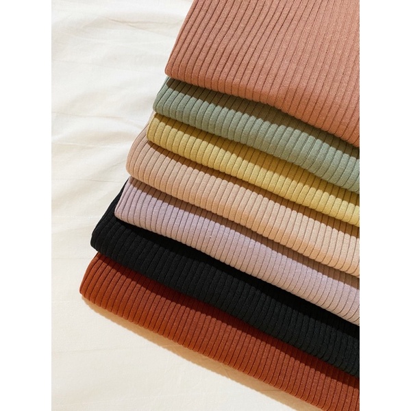 Baju Lengan Panjang Bahan Cabut Jarum - Basic Long Sleeve - Kaos Rajut Halus Premium #603 Okt Series