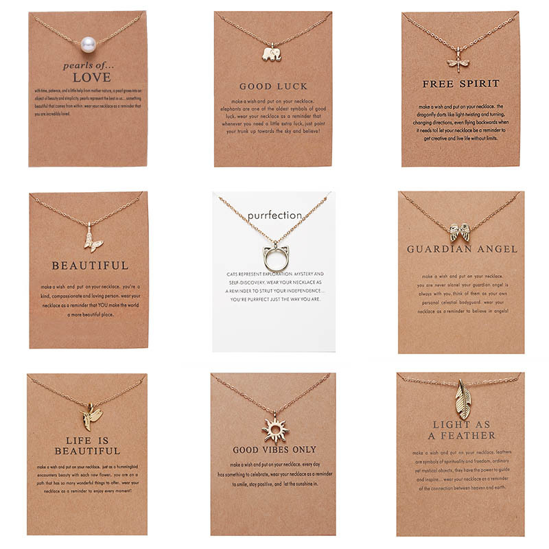 Animal Series Paper Card Necklace for Women Fashion Jewelry Accessories Gifts