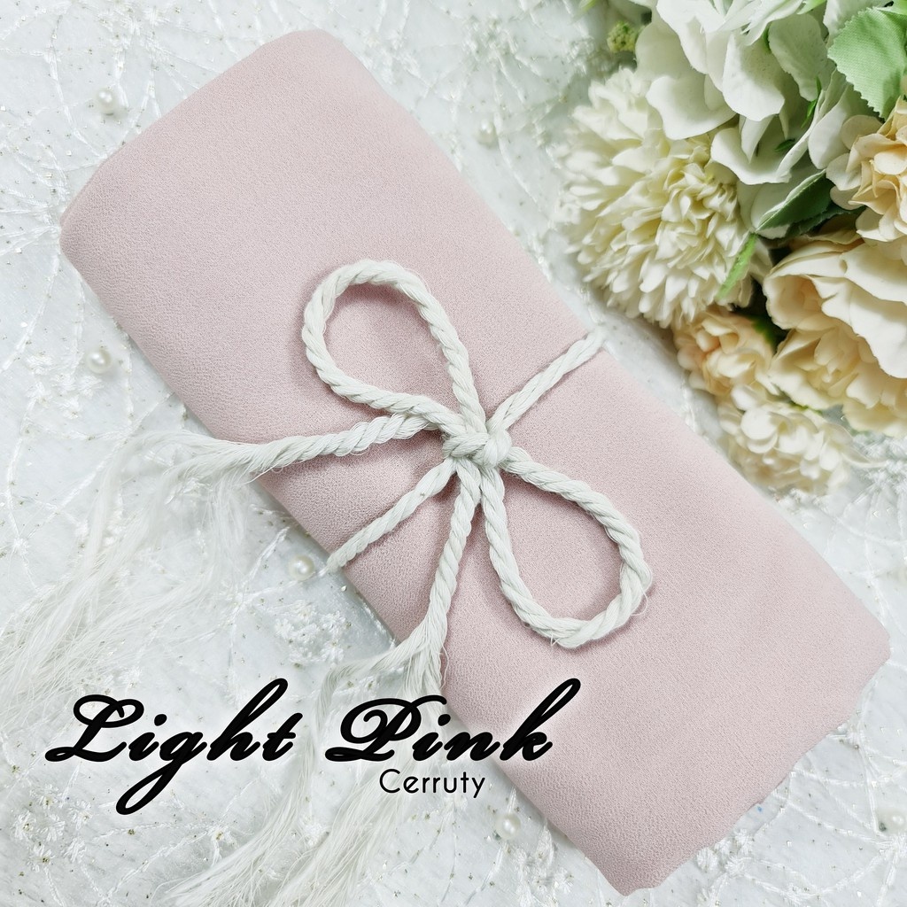 Part 1 Pasmina Polos Ceruty Baby Doll Pilih Warna [ Pilih Warna ]-light pink