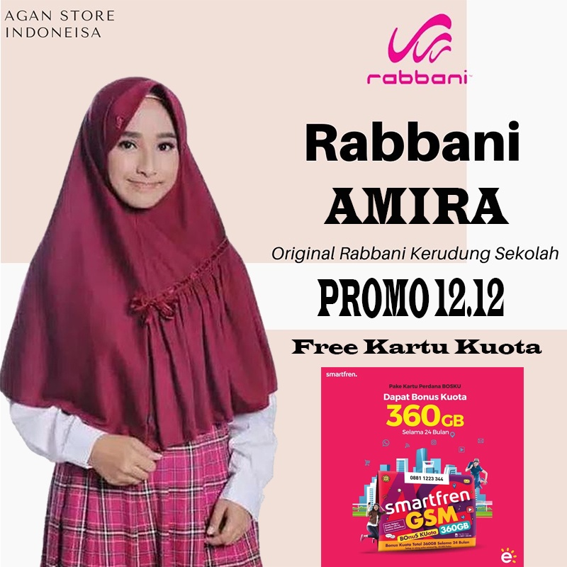 Kerudung Sekolah Rabbani Asli Amira 2020 Kerudung Rabbani Ori Jilbab Instan Original-1