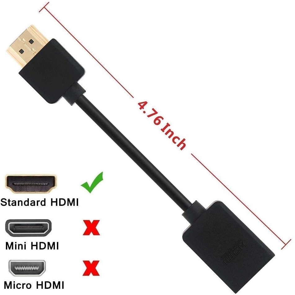 AFHB12 | KABEL HDTV STANDART MALE TO FEMALE BEST 12 CM / KABEL PERPANJANGAN HDTV 12 CM (BLACK)