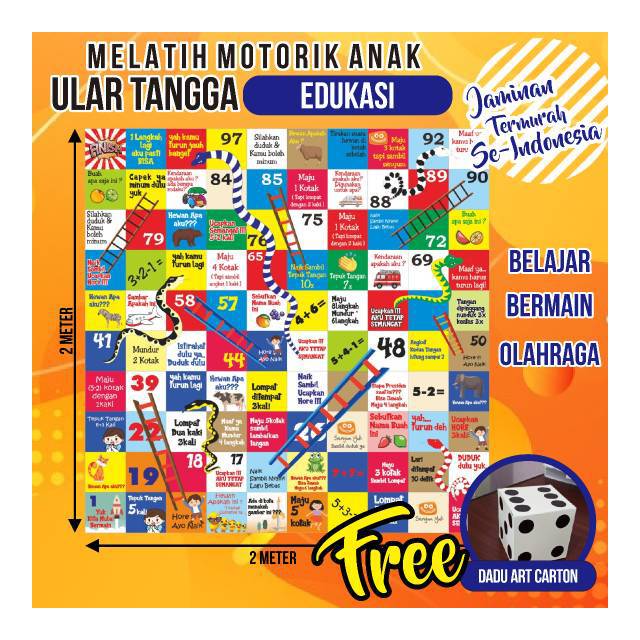 ULAR TANGGA JUMBO RAKSASA MAINAN ANAK EDUKASI / ENGKLEK / JEJAK ANAK