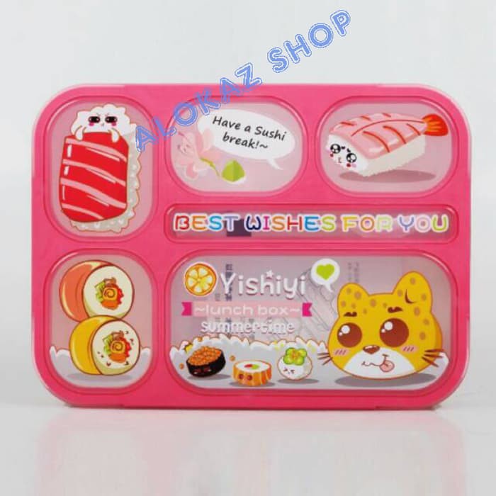 Lunch box Yooyee 6sekat BPA Free / kotak makan 6 sekat - AZ024