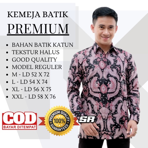 KEMEJA BATIK PRIA LENGAN PANJANG M L XL XXL SERAGAM EKSLUSIF BISA BAYAR DI RUMAH