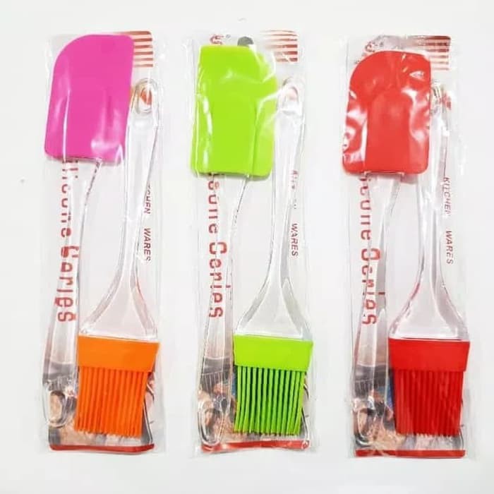 Kuas Dan SPATULA Silicone Set / Kuas Kue Silikon / Spatula Silikon Set