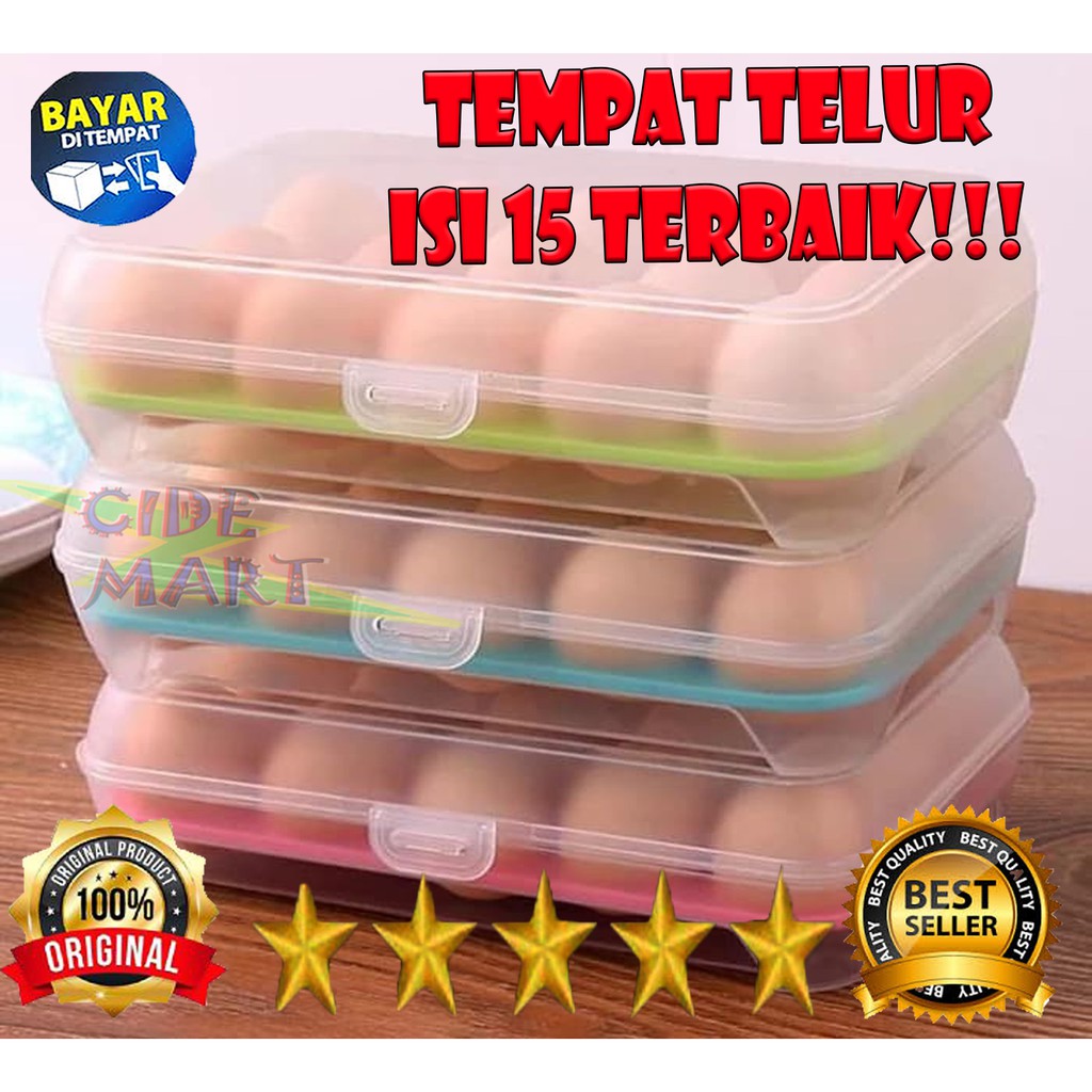 Tempat Telur Isi 15 Sekat Kotak Telor Egg Storage box Penyimpanan Telor / Kotak Telur Murah