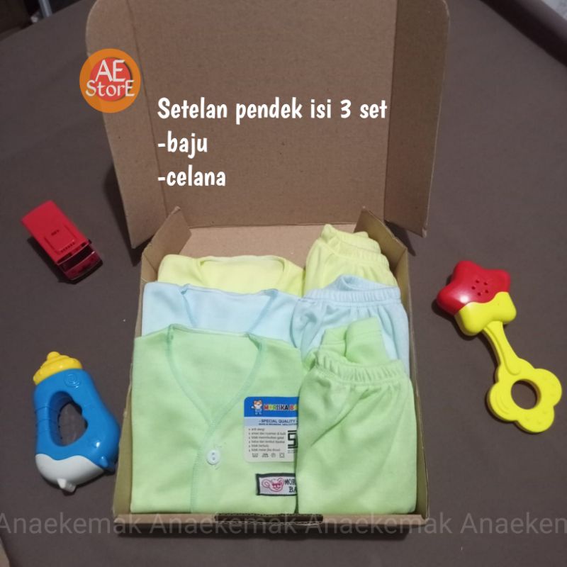 satuan / Setelan baju bayi baru lahir SNI bahan katun halus lembut new born Baju bayi newborn celana singlet 100% katun atasan lengan pendek panjang anak 0 - 6 bulan kado lahiran bayi kaos kotang dalam oblong stel polos warna laki - laki perempuan murah