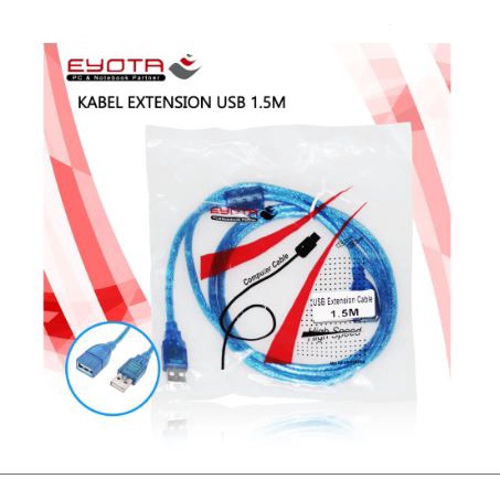 Kabel Usb A 2.0 extension eyota 1.5 meter am-af 480Mbps - Usb2.0 male-female 1.5m cable