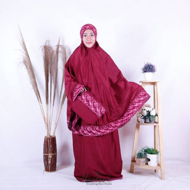 Alantasik-Mukena syahbani/ mukena jumbo siti khadijah bordir warna Telekung R.22