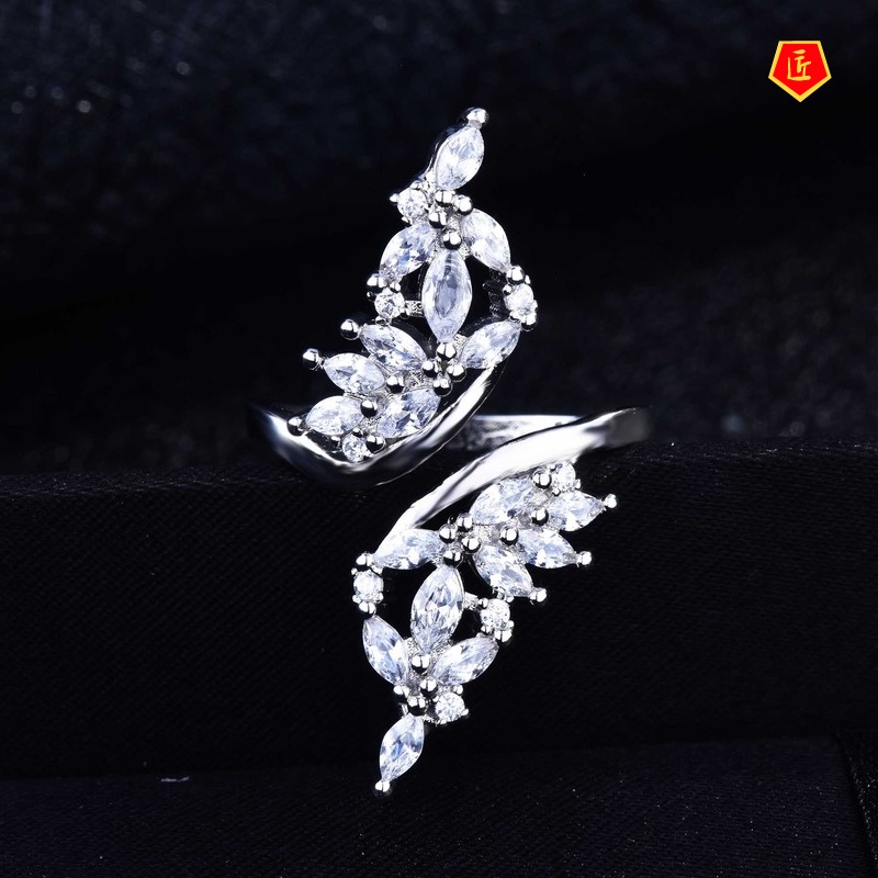 [Ready Stock]Hollow Diamond Wings Super Fairy Ring Female Korean Exaggerated Personalized