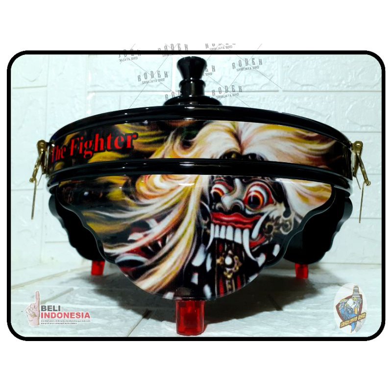 TEBOK LOVEBIRD PVC MOTIF RANGDA LEAK BARONGSAI barong BALI sangkar kandang burung lb love bird gloss