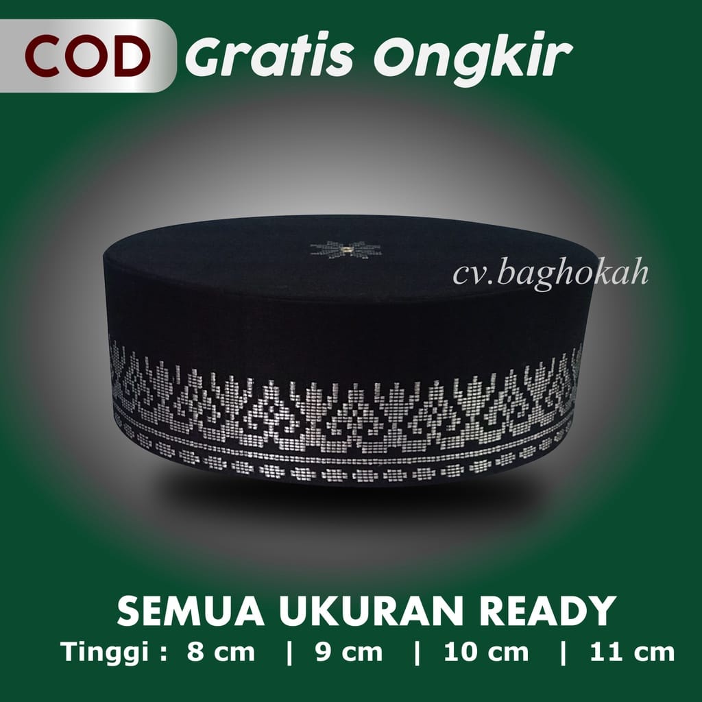 Peci Kopiah Songkok Dewasa Motif Tenun Warna Putih