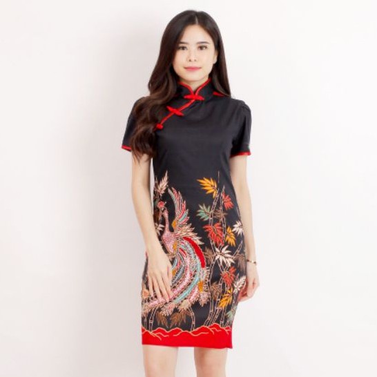 Baju batik wanita - Dress batik fashion cheongsam 032-5