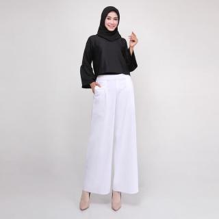 MODESEE CELANA  KULOT KATUN  STRETCH PANJANG WANITA  PUTIH  