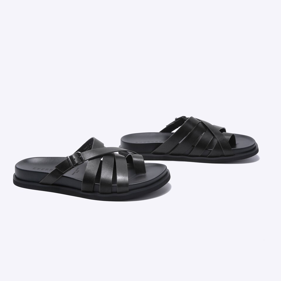 SANDAL JEPIT EVERBEST PRIA ORIGINAL CASUAL KULIT BRANDED HITAM EM17