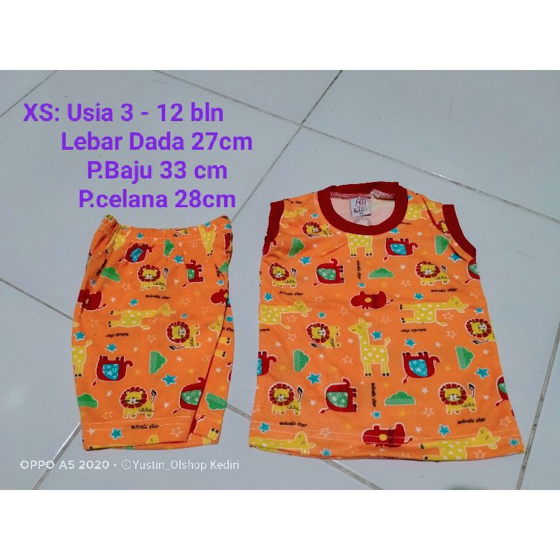 Setelan kutung bayi usia 3-12 bulan bahan Libby