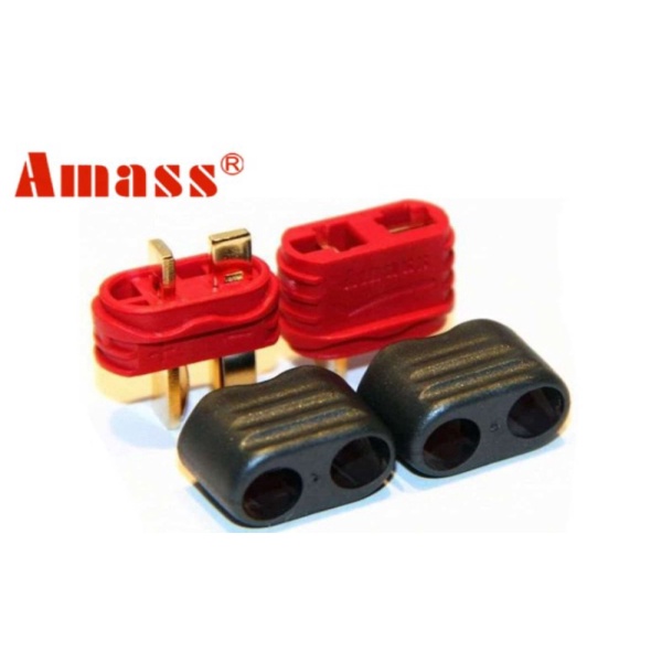 

New AMASS AM-1015E T-PLUG DEANS 25A MALE AND FEMALE SET RED hantoys shopee