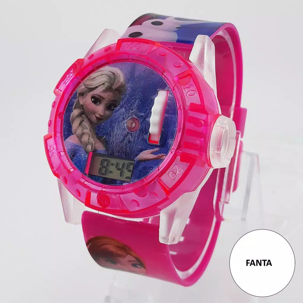 JAM TANGAN ANAK FROZEN LED PROYEKTOR FREE BATERAI JAM CADANGAN  GROSIR TERMURAH