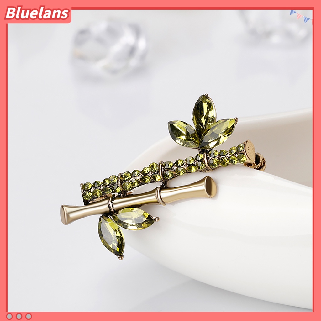 Bluelans Bros Pin Silver Desain Bambu Lucu Anti Karat Untuk Wanita