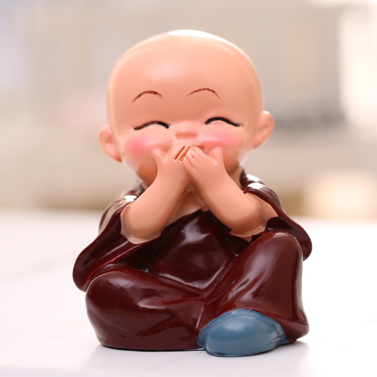 [ Car decoration four not small monk Ornament][ personality creative resin spring cartoon Decorations  ]