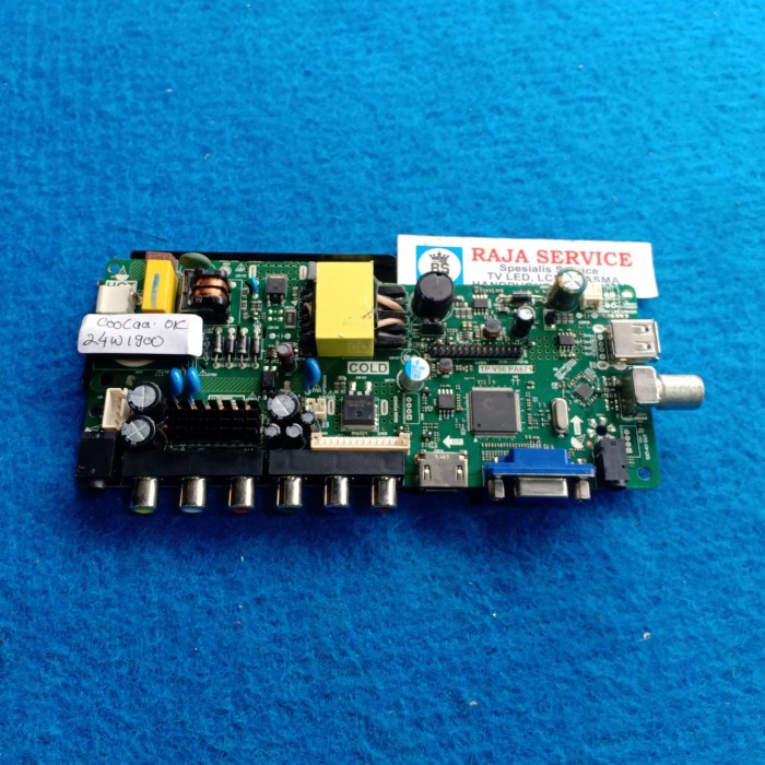 mb tv led coocaa 24W1900 mainboard power supply regulator mesin modul