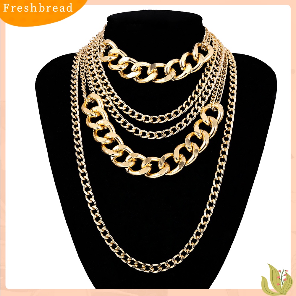 Fresh| Kalung Rantai Multilayer Gaya Punk Rock Hip hop Untuk Wanita