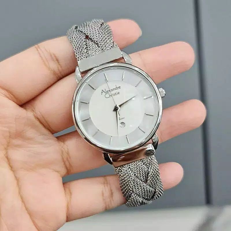 New JAM TANGAN WANITA ALEXANDRE CHRISTIE AC 2857 SILVER ORIGINAL