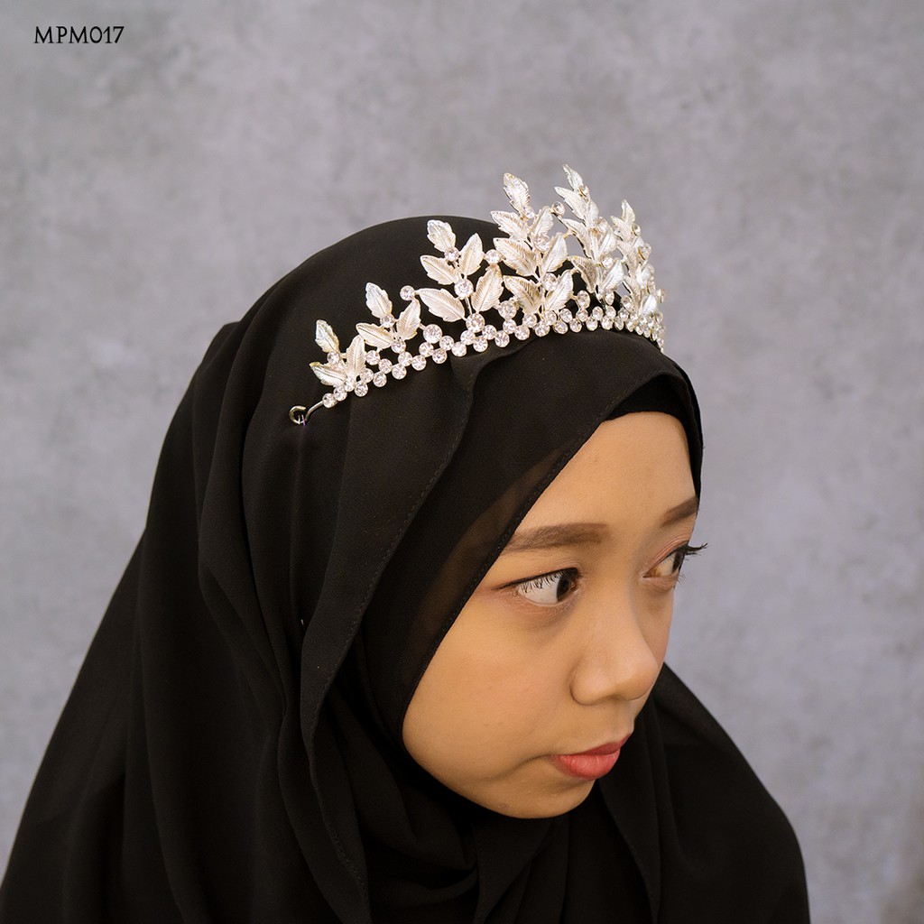 [STOCK READY] AKSESORIS SANGGUL HIJAB WANITA MODERN DAUN SILVER MPM017