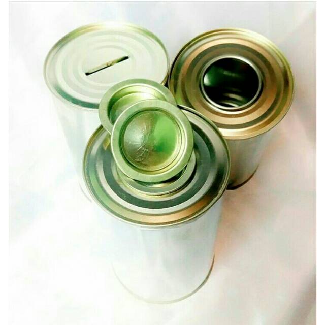 Celengan kaleng polos buka tutup