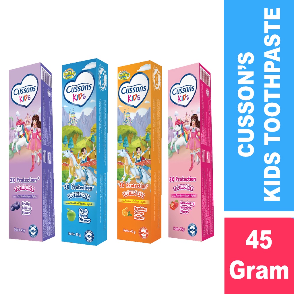 Bisa COD Cussons Kids Toothpaste Unicorn Fruity Berries / Strawberry Smooth / Fresh Apple / Sparkling Orange