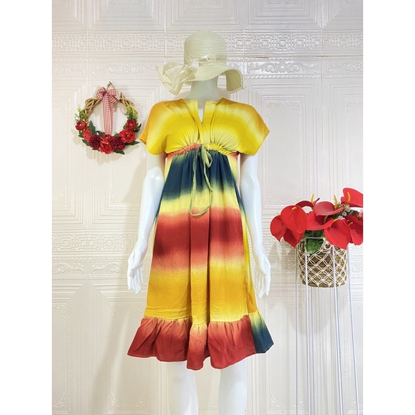 Daster ruffle serut / daster ruffle busui viral / daster serut rempel selutut-OrangesSlr