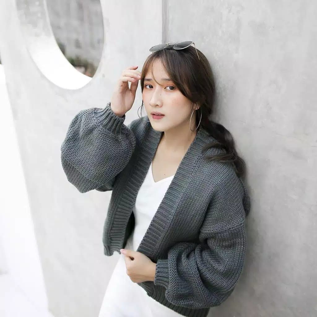 KALILA - FLUFFY Bubble Cardy Cardigan Rajut Wanita Dewasa | Kardigan Rajut Wanita