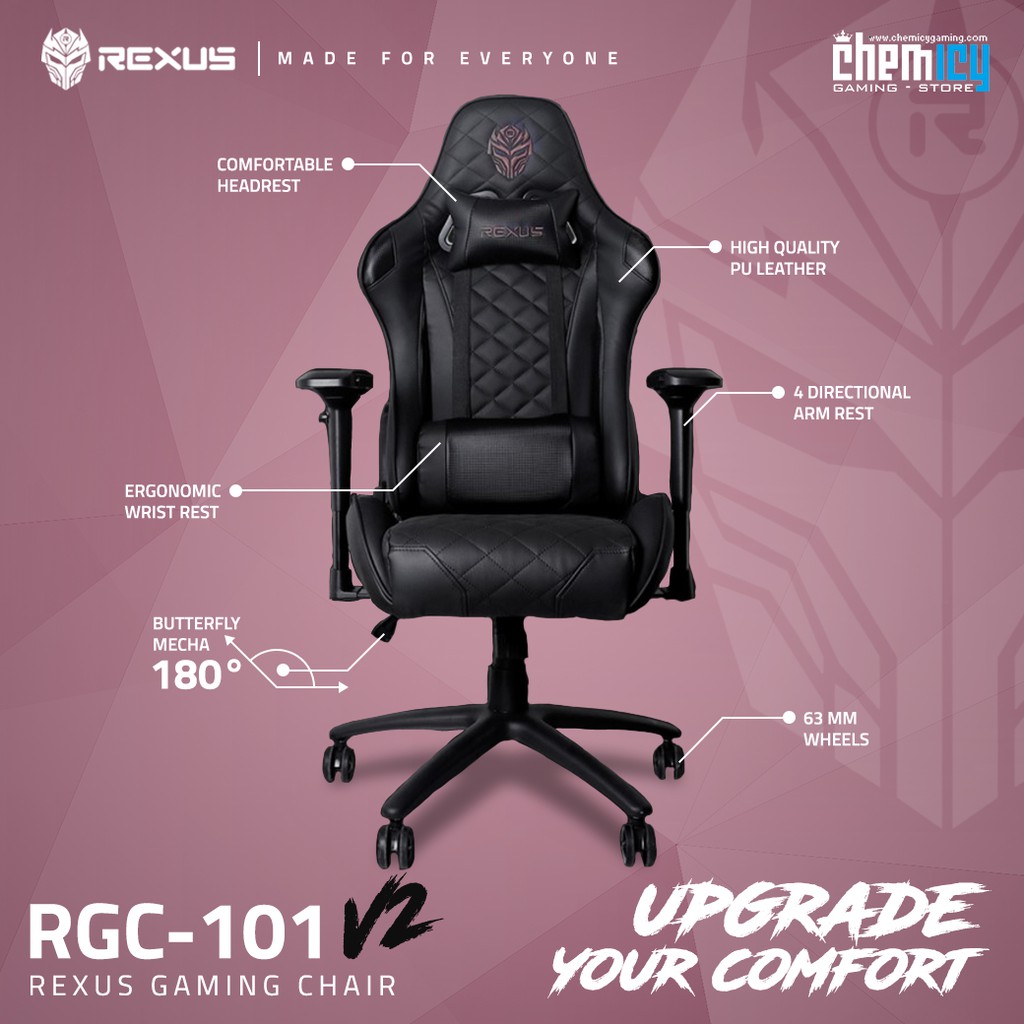Rexus Gaming Chair Kursi Gaming Rgc 101 V2 Brown Shopee Indonesia