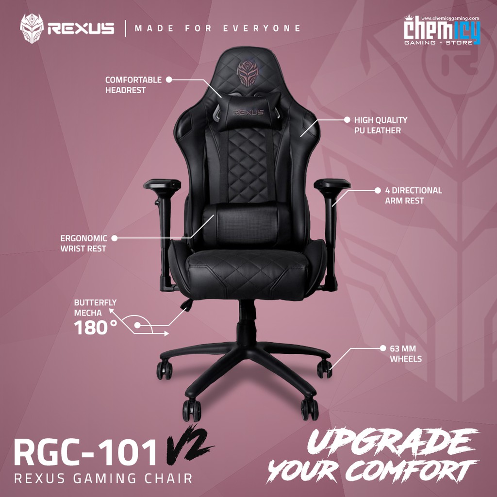 Rexus Gaming Chair / Kursi Gaming RGC 101 V2 Brown