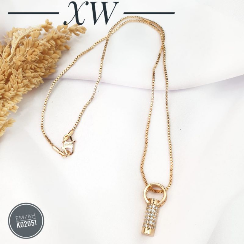 Kalung Fashion Zircon warna Gold K02051