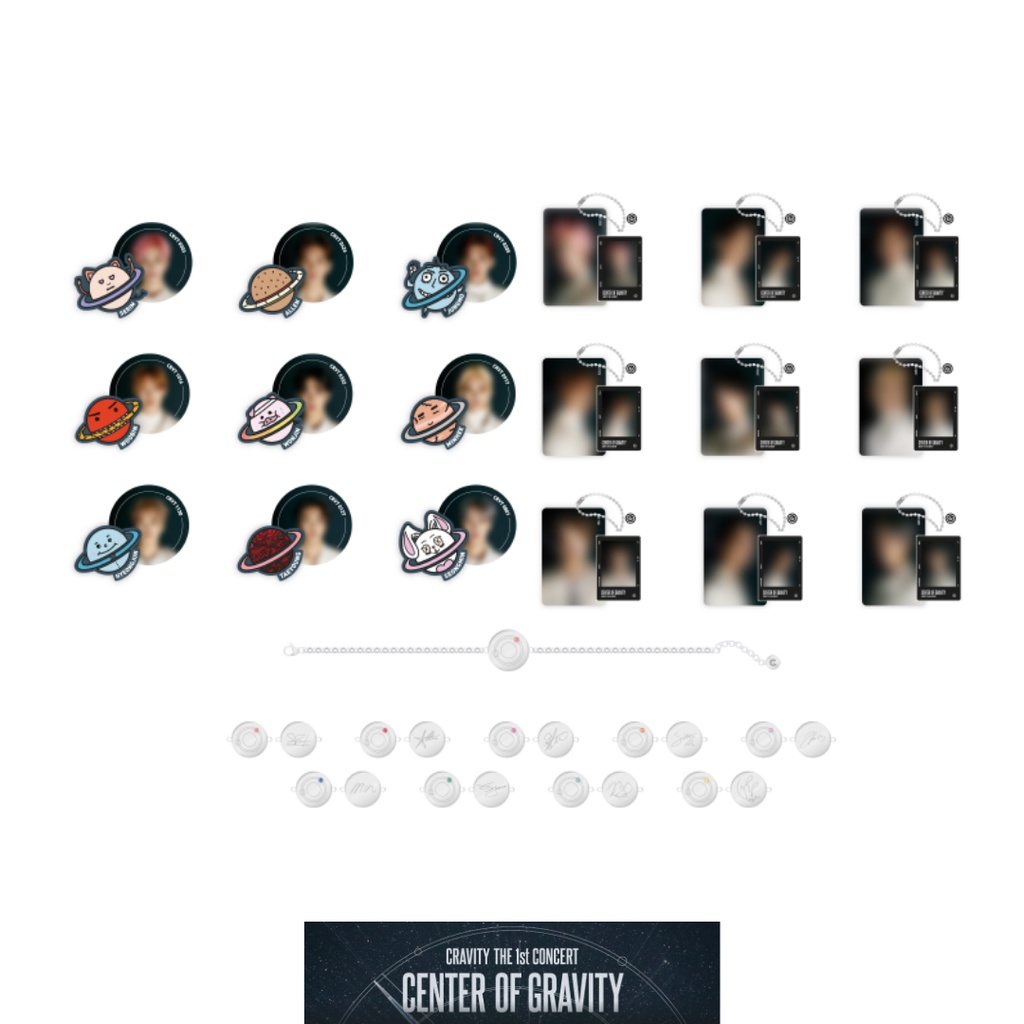 [PO] CRAVITY: CENTER OF GRAVITY MERCH (MD) - Wappen+Pin Button Set/Mini Photo Keyring+Photocard Set/