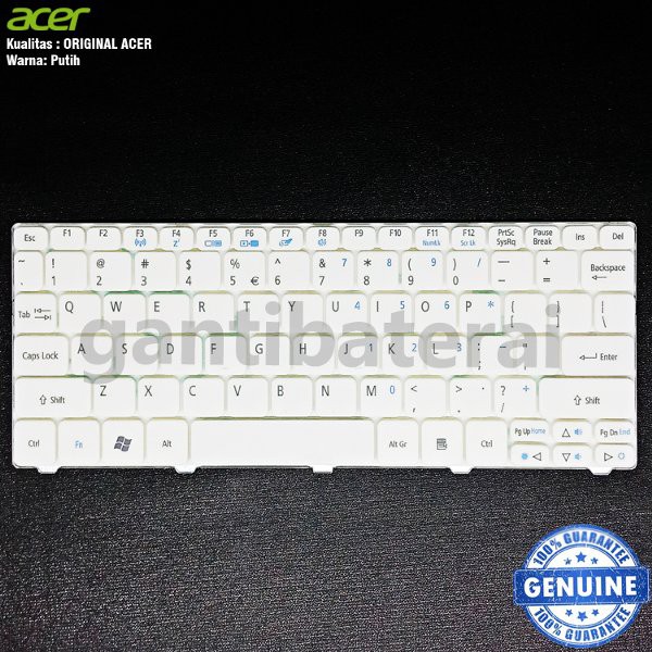 Keyboard Acer Aspire One Happy AO532H AO521 D255 AO255 D260 D270 Putih