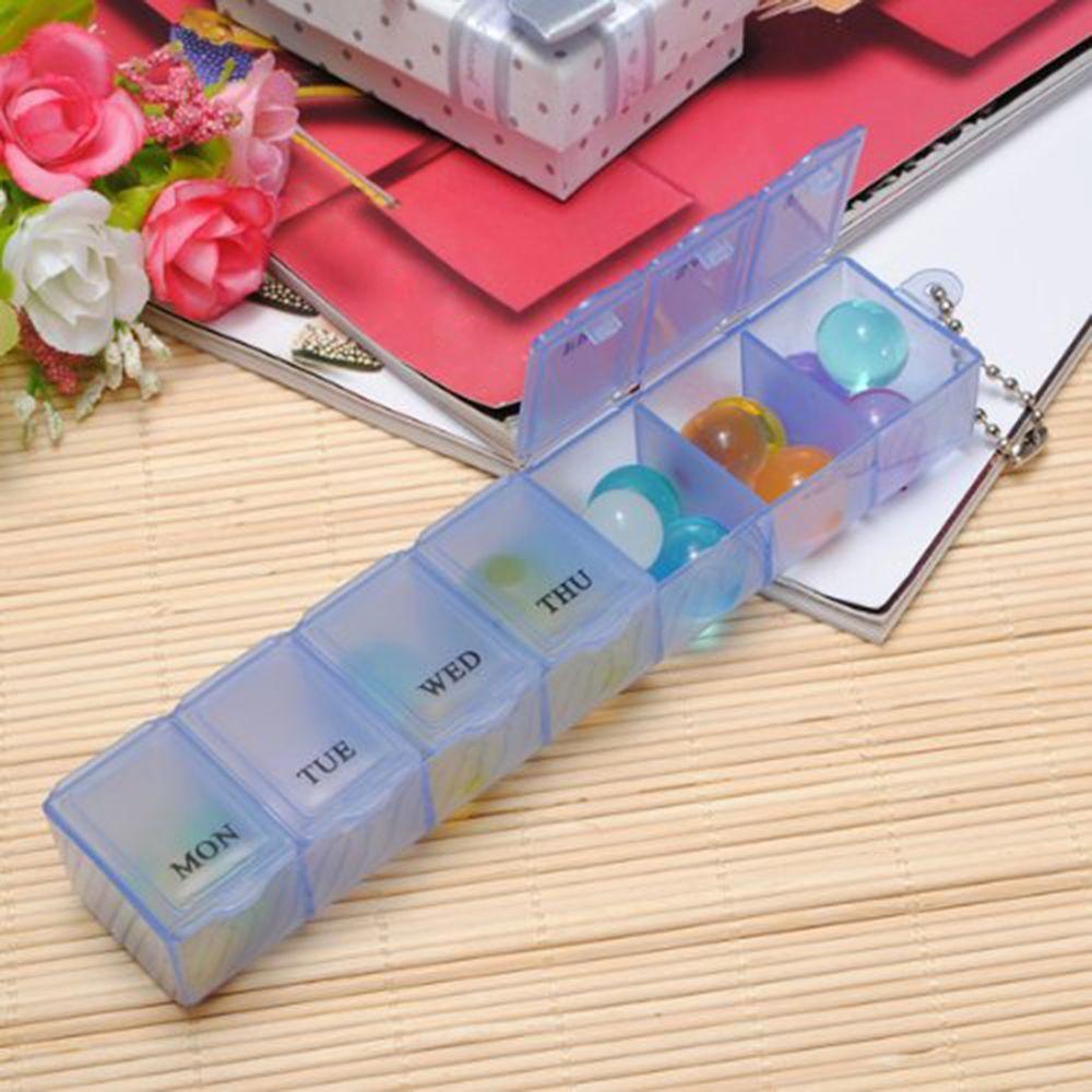 [Elegan] Tablet Case Wadah Organizer 7hari Mingguan Obat Pill Storage Box Pill Case Warna Acak Hadiah 1pcs Portabel Nyaman Perjalanan Wadah Perhiasan Case