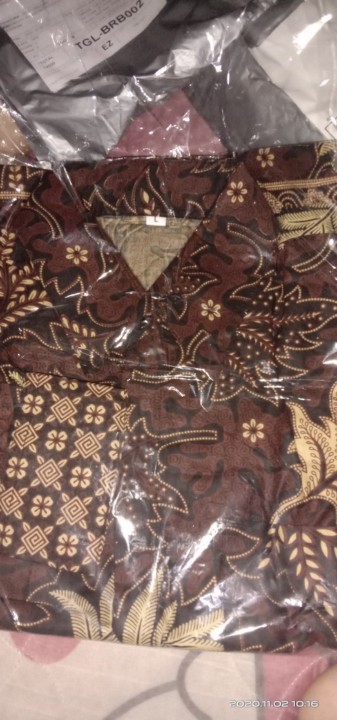 Asifa Batik Hrb026 Kenongo Kemeja Tosca Pendek Pekalongan Padi M L Xl Sogan Tulis Halus Kemeja Batik
